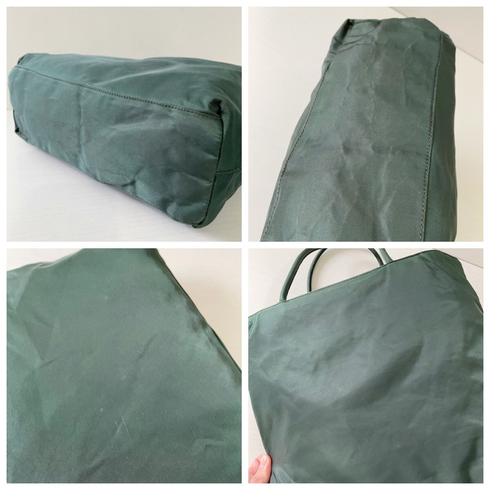❤️SOLD❤️Prada green Tessuto city triangle logo nylon zip tote bag vintage - Picture 5 of 12